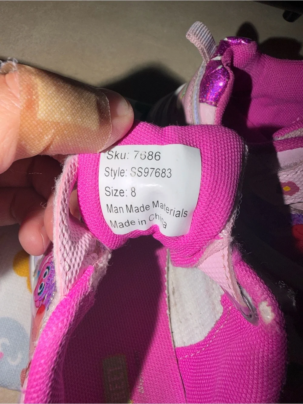 Elmo/Abby Pink Velcro Sneakers